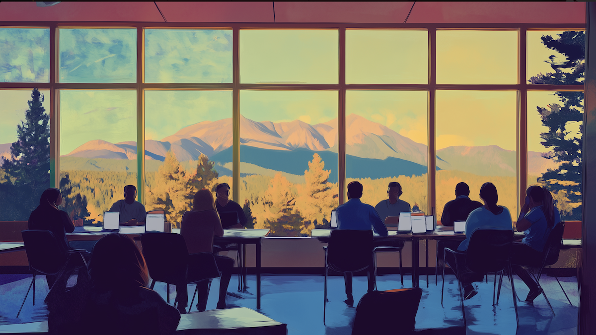 Illustration of people in a meeting